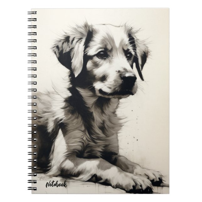 PERSONALISE Cute Puppy Notebook Journal (Front)