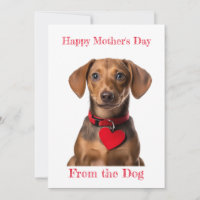 Personalise Dachshund Puppy Heart Mother's Day