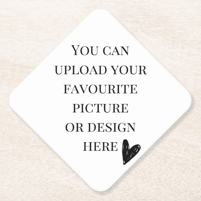 Personalise diamond  paper coaster (Front)