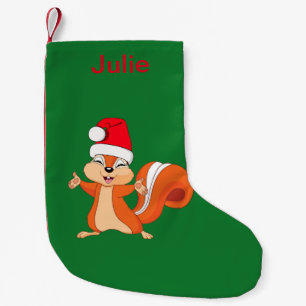 Personalise Fizzy the Squirrel Small Christmas Stocking