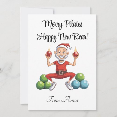 Personalise Funny Pilates Instructor Christmas  Holiday Card