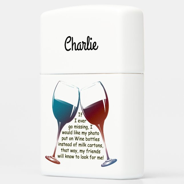 Personalise If I ever go missing fun Zippo lighter (Left)