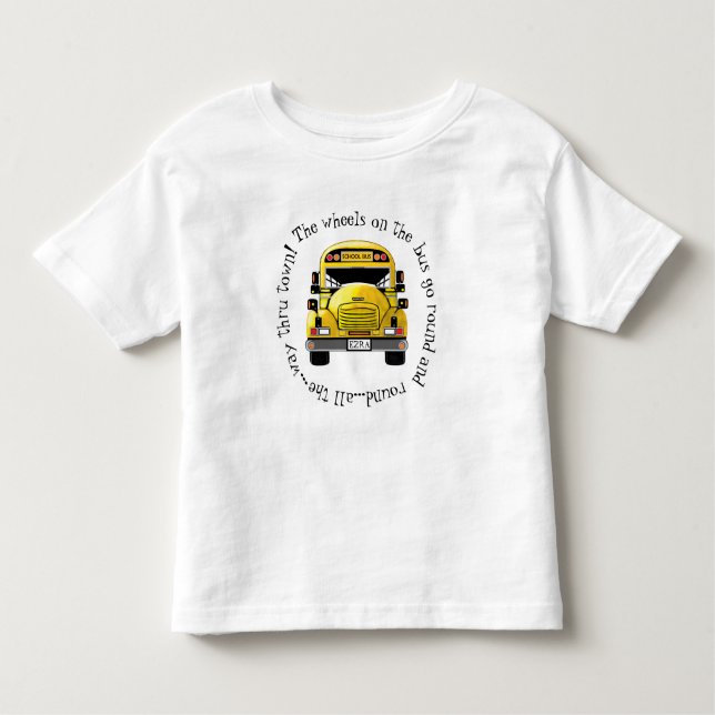 Personalise License Plate Name School Bus Shirt (Front)