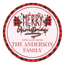 Personalise Merry Christmas buffalo red plaid