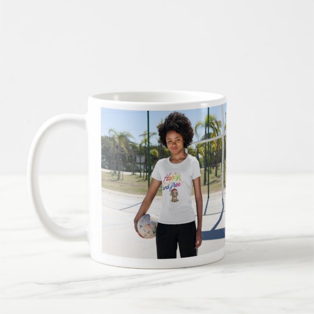 personalise merry christmas  Happy and Free Dog Co Coffee Mug (Left)