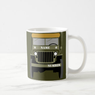 Personalise Military Veteran vintage Army Vehicle Coffee Mug