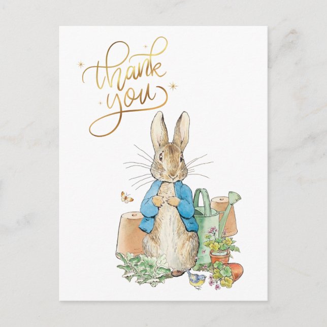 Personalise Peter the rabbit Thank you Postcard (Front)