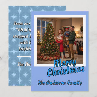 Personalise Photo Script Merry Christmas Holiday Card