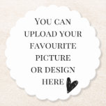 Personalise Scalloped Round Paper Coaster<br><div class="desc">You can easily customise this coaster. You can upload your design in JPG format by clicking on the blue personalise button.</div>