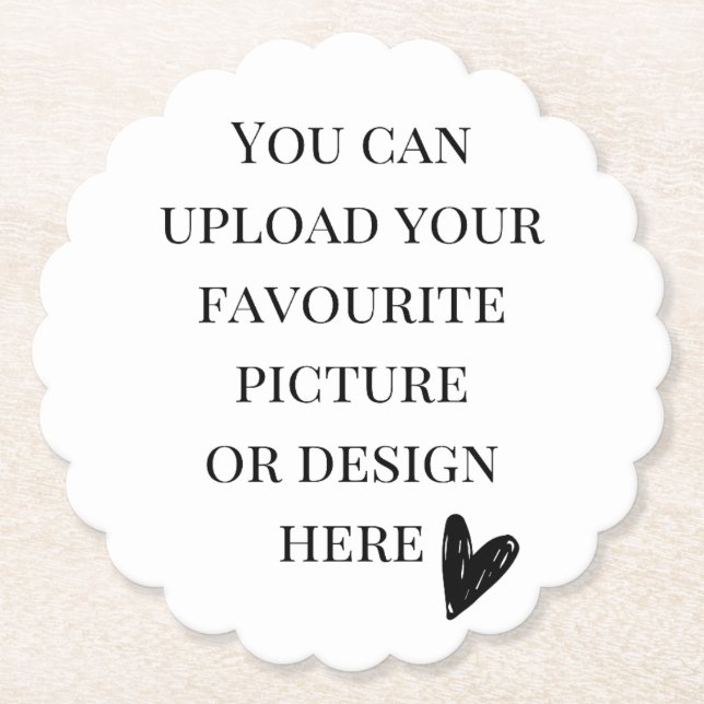 Personalise Scalloped Round Paper Coaster (Front)