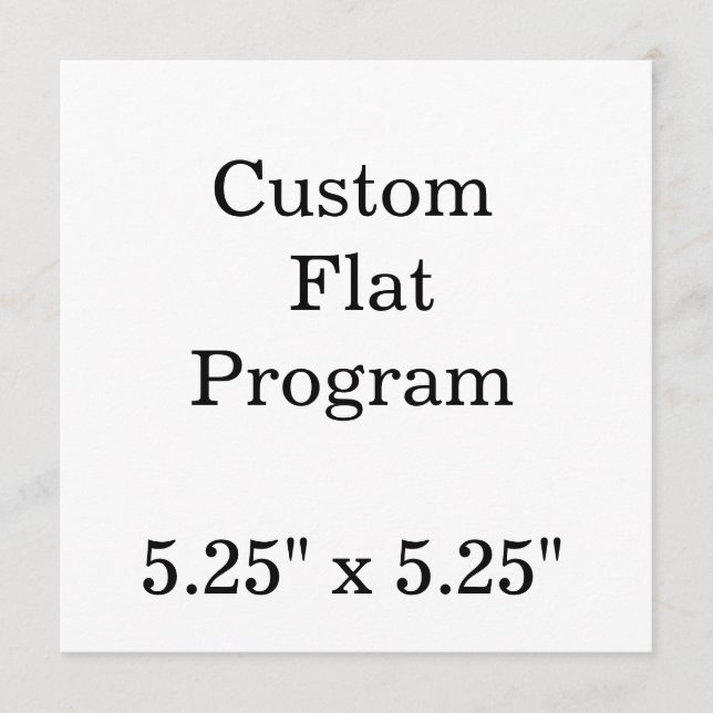 personalise simple custom5.25" x 5.25'Squared Flat Program (Front)