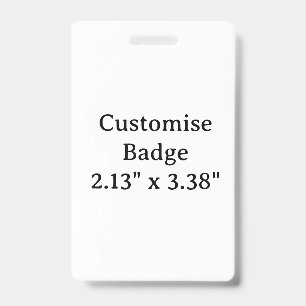 personalise simple custom 2.13" x 3.38" Vertical Badge