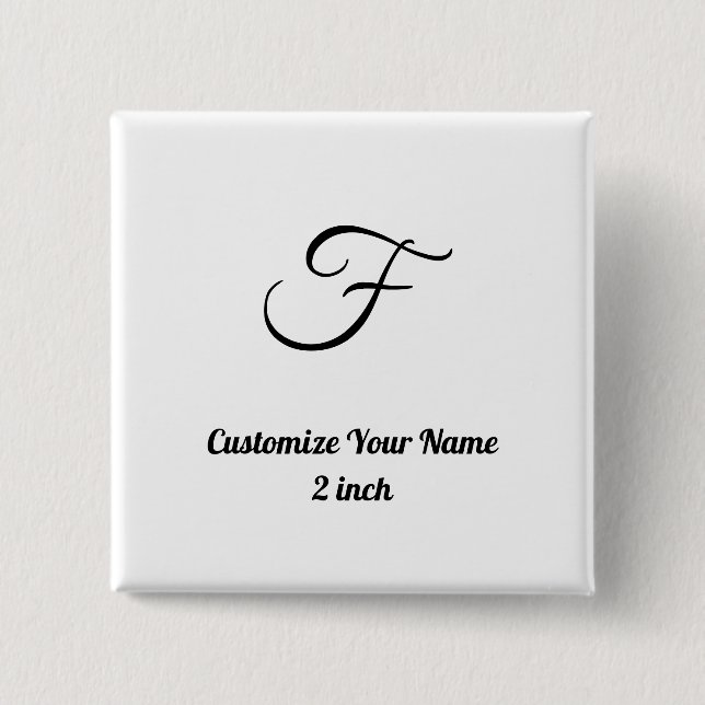  Personalise simple custom 2 inch   Squared  Button (Front)