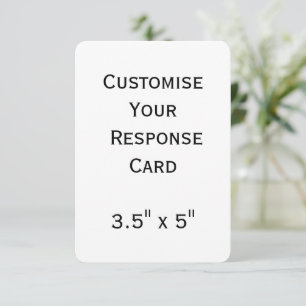 personalise simple custom 3.5" x 5" Rounded RSVP Card