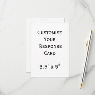 personalise simple custom 3.5" x 5" Squared RSVP Card