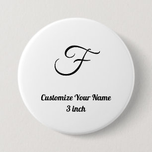 Personalise simple custom 3 inch Round Button