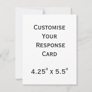 personalise simple custom 4.25" x 5.5" Squared RSVP Card
