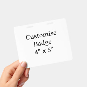 personalise simple custom 4" x 5"Horizontal Badge