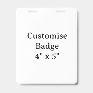 personalise simple custom 4" x 5" Vertical Badge