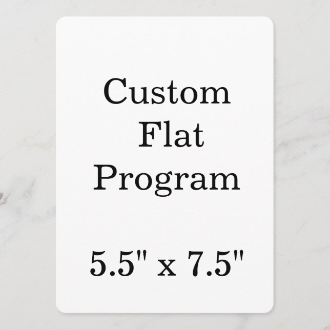 personalise simple custom 5.5" x 7.5" rounded Flat Program (Front)