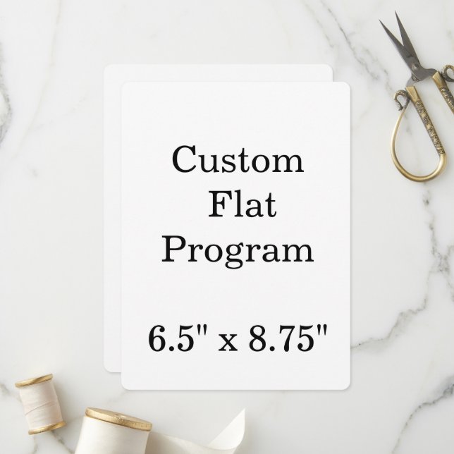 personalise simple custom 6.5" x 8.75" round Flat Program (Front/Back In Situ)
