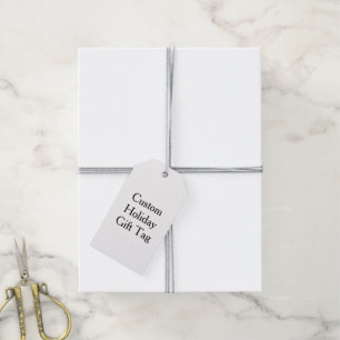 personalise simple custom Gray Twine Gift Tag