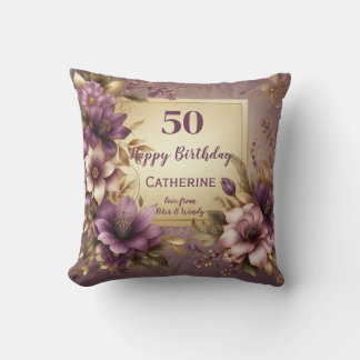 Personalise this Happy Birthday Throw Pillow