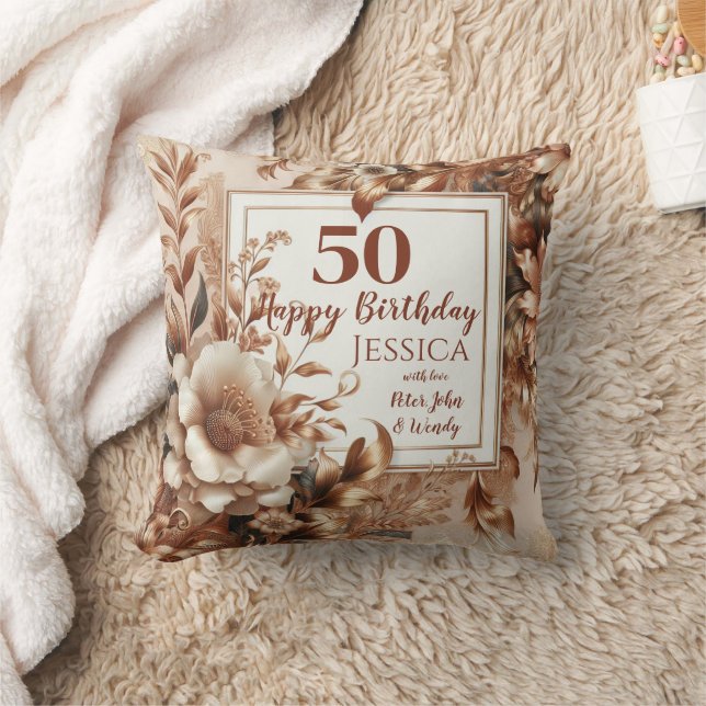 Personalise this Happy Birthday Throw Pillow (Blanket)