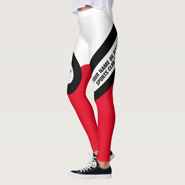 Personalise White/Black/Red Leggings (Left)