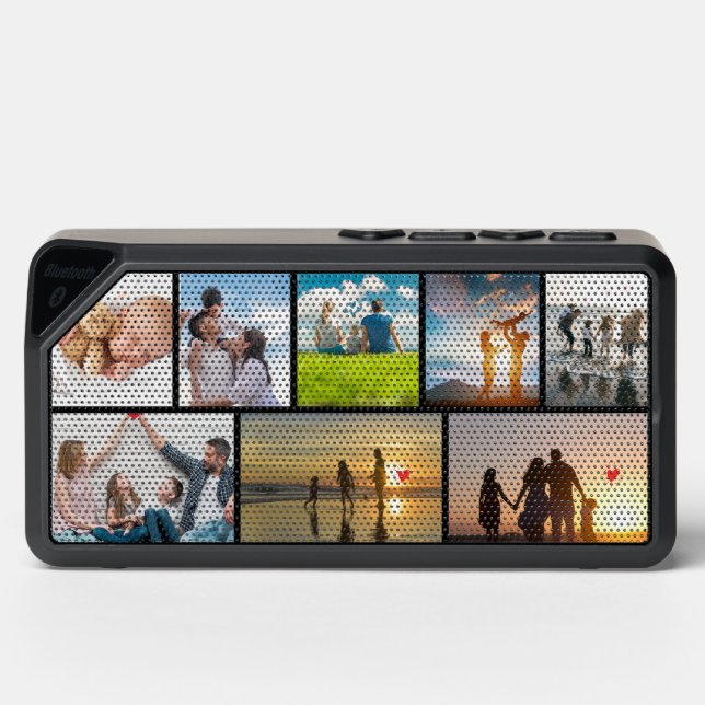 Personalise with 8 photos of family,friends,lovers bluetooth speaker (Front)