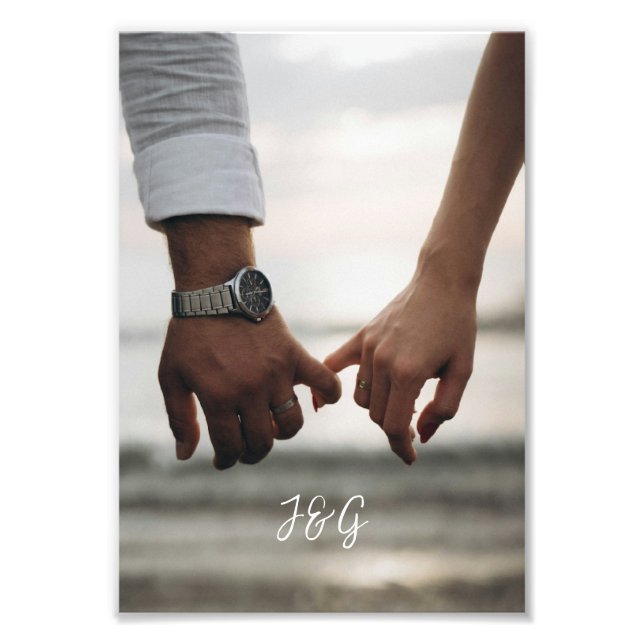 Personalise your Couple photo and name Print (Front)