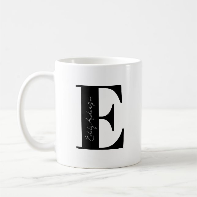 Personalise Your Name Start with E Coffee Mug (Left)