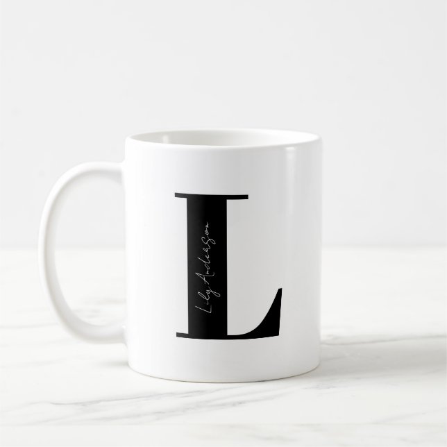 Personalise Your Name Start with Letter L Coffee Mug (Left)