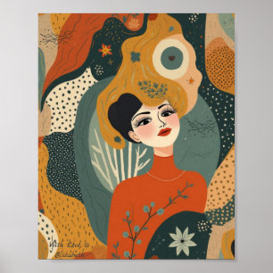 Personalise your Whimsical Women Abstract Art Poster