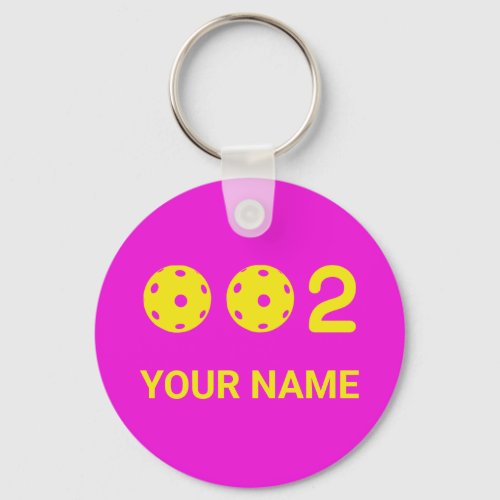 Personalised 0 0 2 Funny Pickleball score Keychain