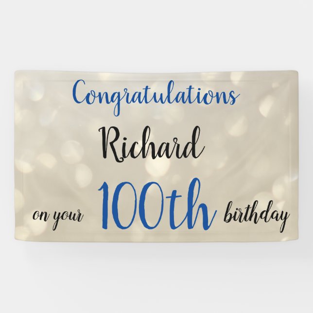 Personalised 100th Birthday Banner (Horizontal)
