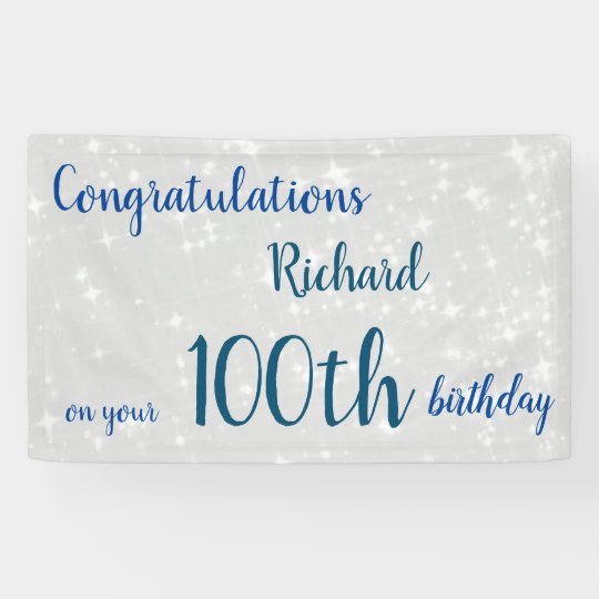 Personalised 100th Birthday Banner | Zazzle.com