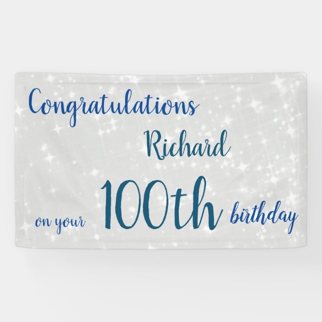 Personalised 100th Birthday Banner (Horizontal)