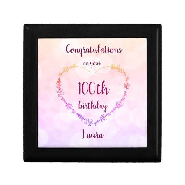 Personalised 100th Birthday Gift Box (Front)
