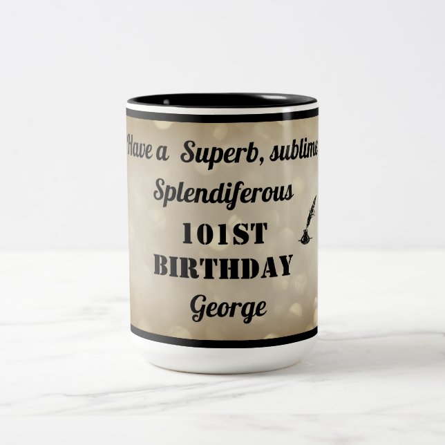 Personalised 101st Birthday Mug (Center)