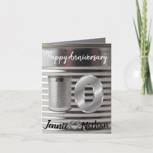 Personalised 10th Year Wedding Anniversary Card