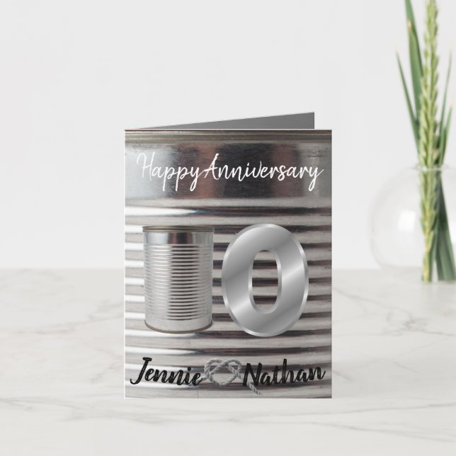 Personalised 10th Year Wedding Anniversary Card (Front)