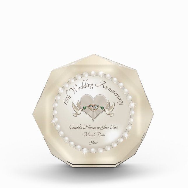 Personalised 12th Wedding Anniversary Gifts UK USA (Front)