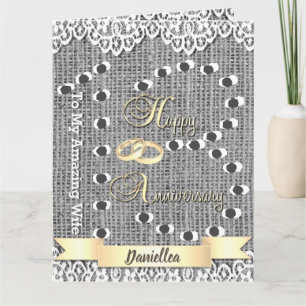 Personalised 13th Anniversary Card For Wife