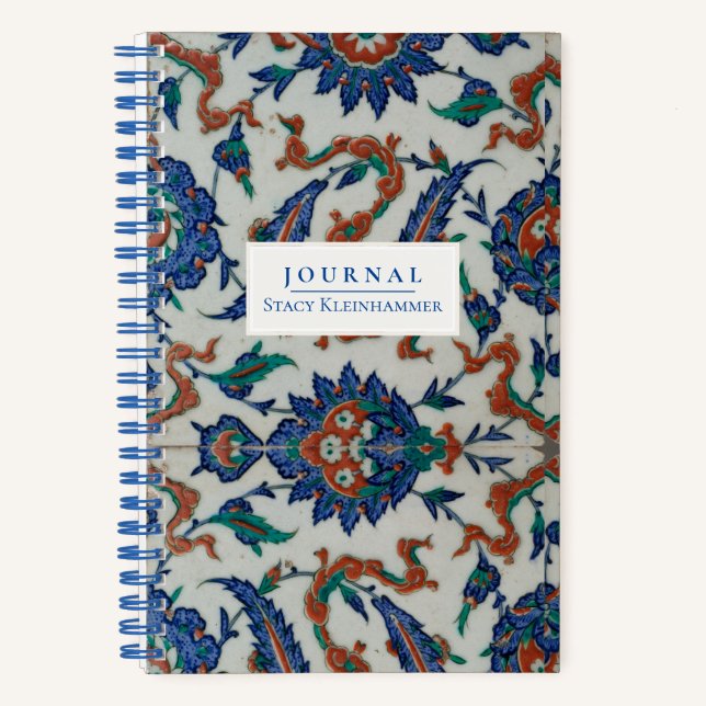 Personalised 16th-c. Ottoman Tile Dotted Journal (Front)