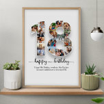 Personalised 18th Birthday Photo Collage Poster<br><div class="desc">Personalised 18th Birthday Photo Collage for Bestie,  Friends,  girl,  men</div>