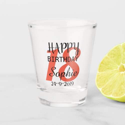 Personalised 18th Birthday Shot Glass