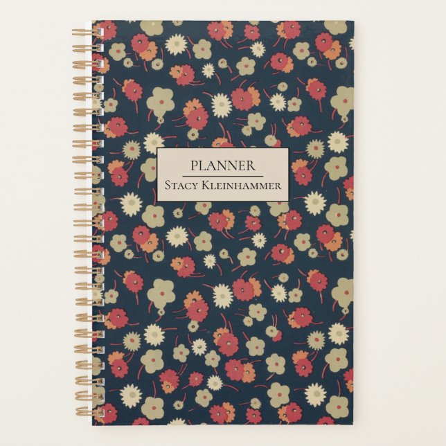 Personalised 1920s Vintage Floral Planner (Front)