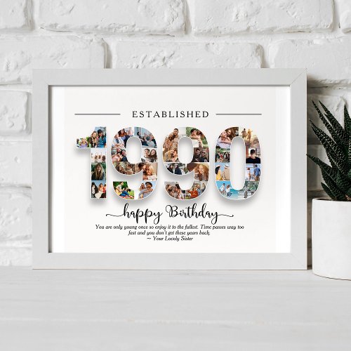 Personalised 1999 Born Established Photo Collage  Poster