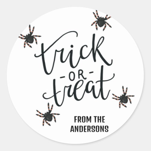 Personalised 15 Inch Happy Halloween Spiders Classic Round Sticker